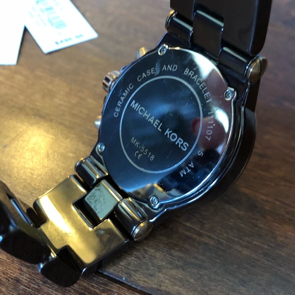 Michael Kors MK5518 Chocolate Ceramic Chrono Watch - Picture 8 of 8
